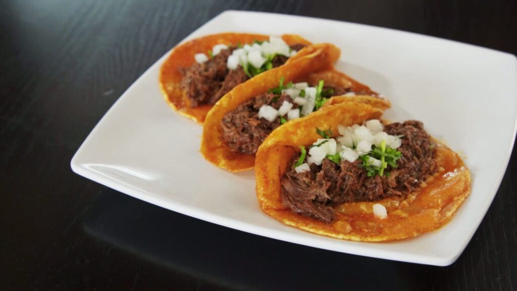 Tacos plated at Tomatito Mexican Food