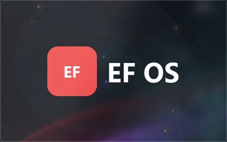 EF OS mark on a night-sky glass plate