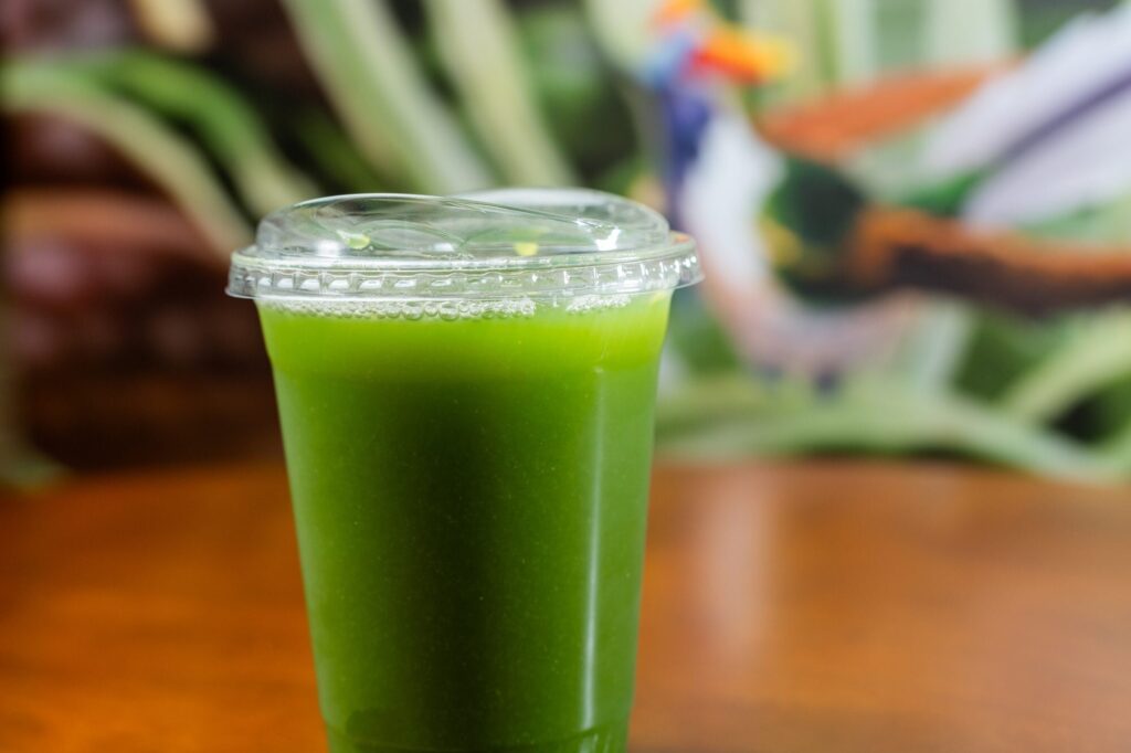 Cafe menu product photo of a fresh green juice